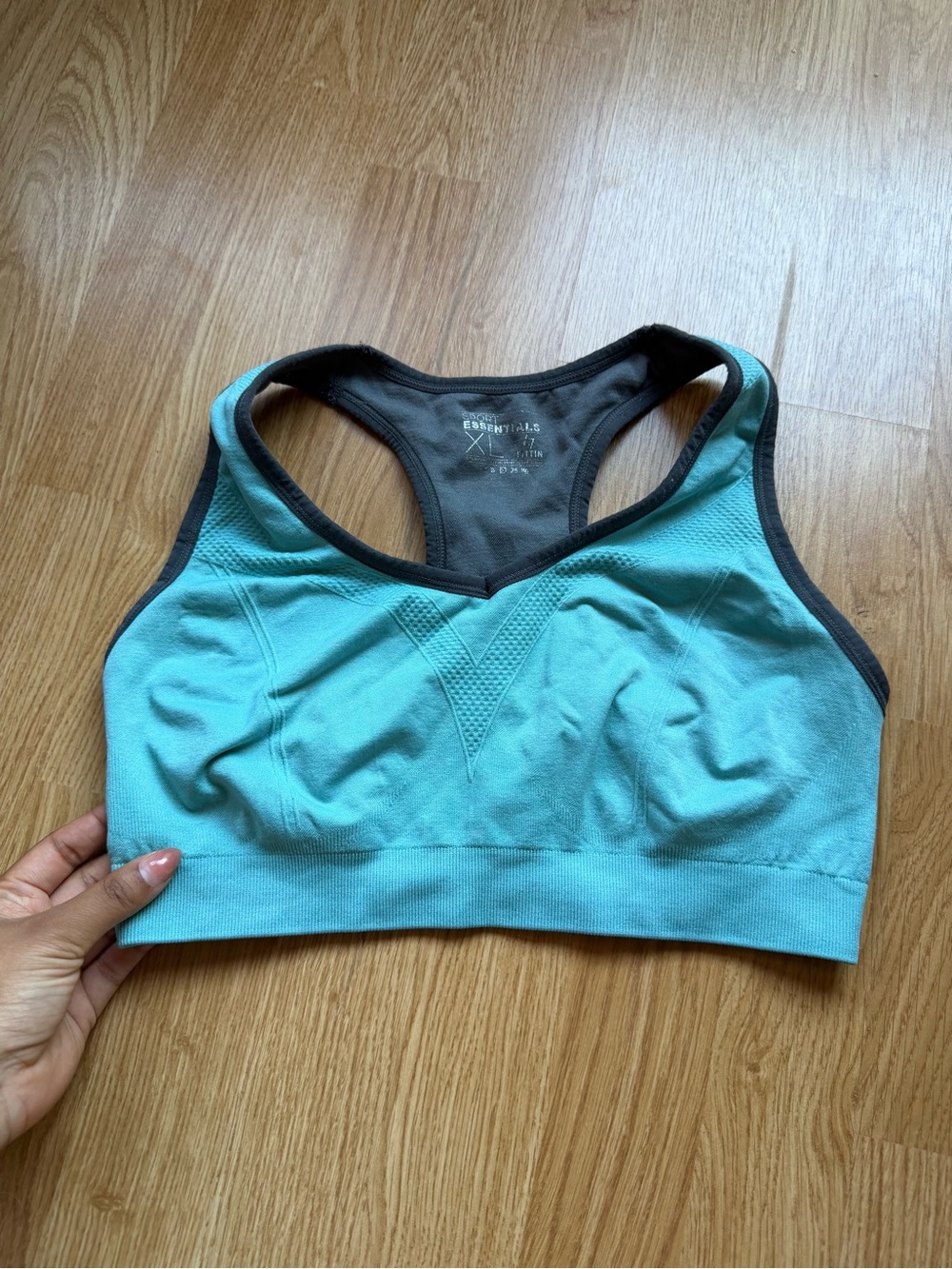 Essentials Aqua Racerback Seamless Sports Bra